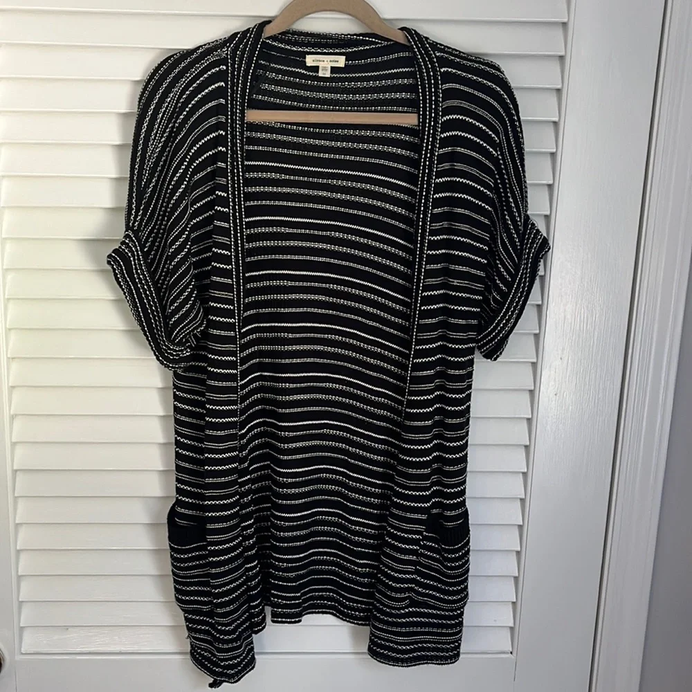 Urban Outfitters silence + noise stripe shirt sleeve long cardigan sweater